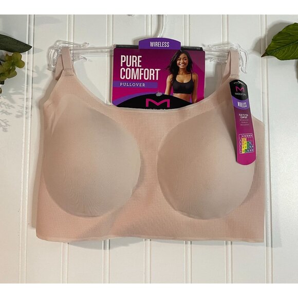 Maidenform Wireless Pure Comfort Pullover Bra Beige Medium - Picture 4 of 12